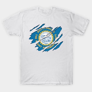 Tear Away South Dakota Flag T-Shirt